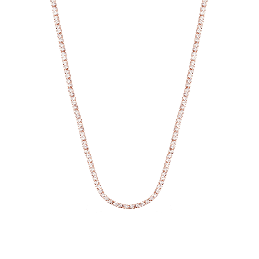 Collar de Plata Esterlina 925 Lienzo Rose Revestido en Oro 18kt 3
