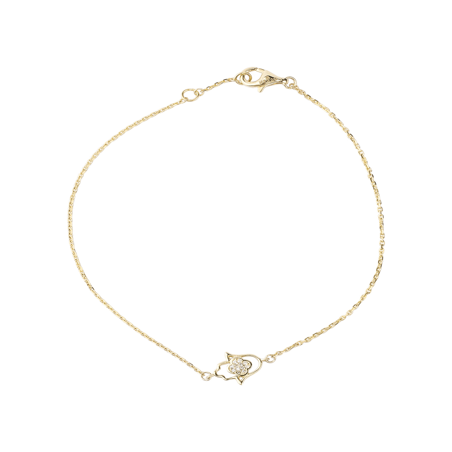 Pulsera de Oro 18kt Mano de Fátima Diamantes 3Pts totales 2