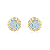 Aros de Oro 18kt Chatón Agua Marina Circonita 3mm