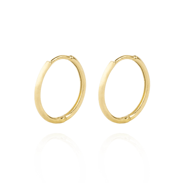 Aros de Oro 18kt Argollas Lisa en Tubo 3