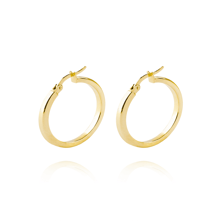 Aros de Oro 18kt Argollas Tubo de 20mm 3