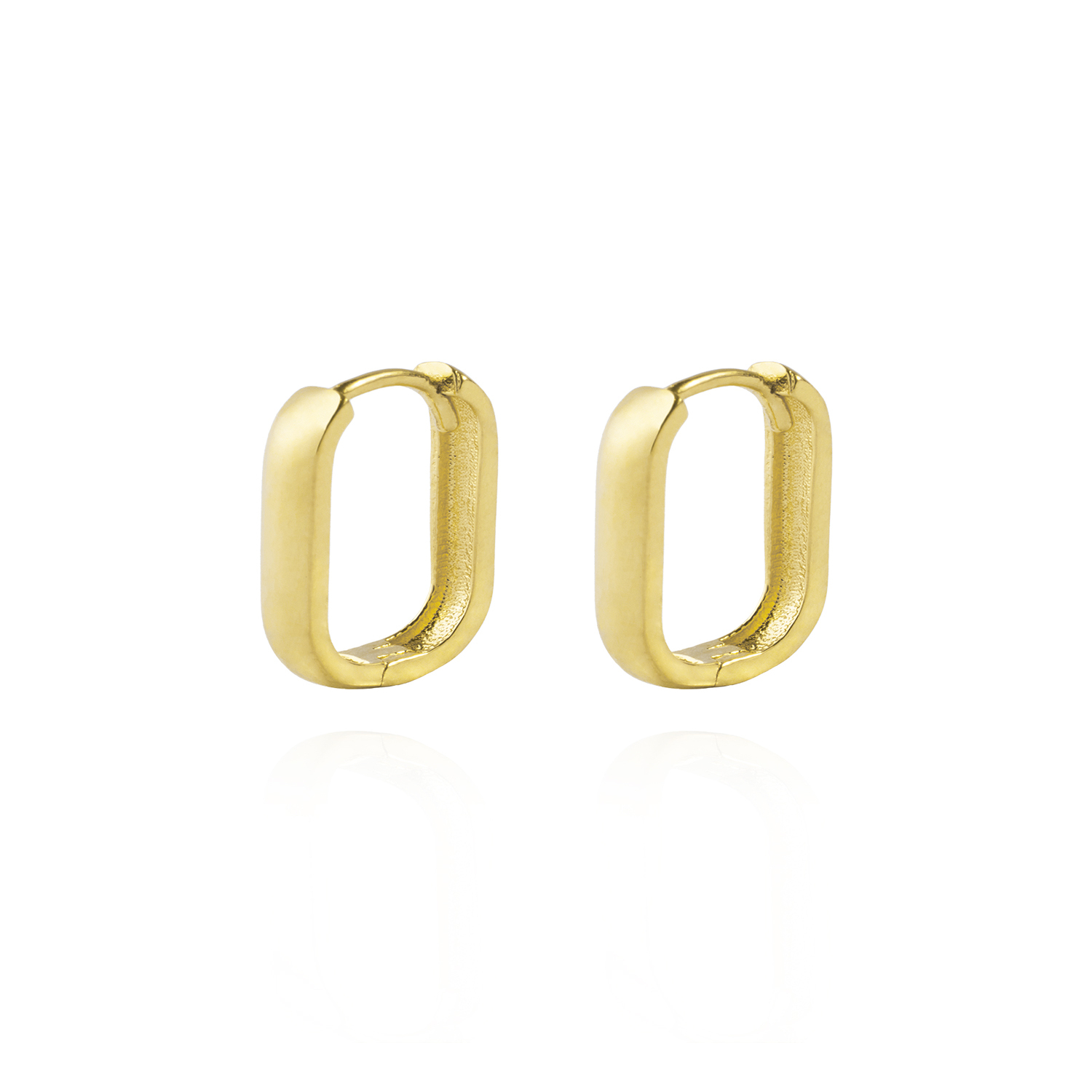 Aros de Oro 18kt Argollas Grande Recta 3