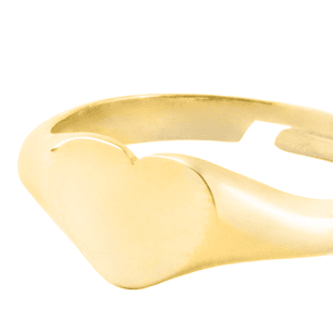 Anillo de Plata Esterlina 925 Corazón Revestido en Oro 18kt