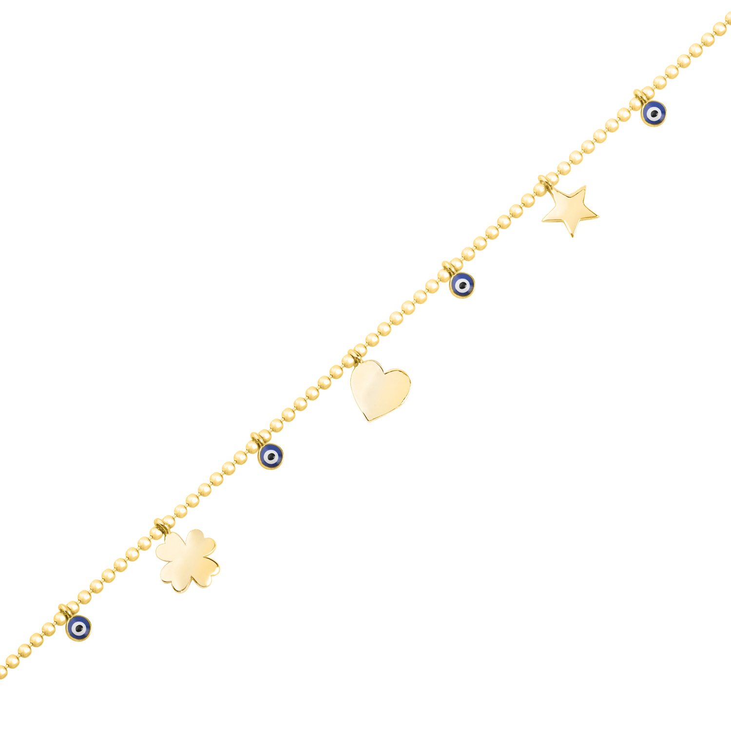 Pulsera de Plata Esterlina 925 Ojo Turco Revestido en Oro 18kt 1