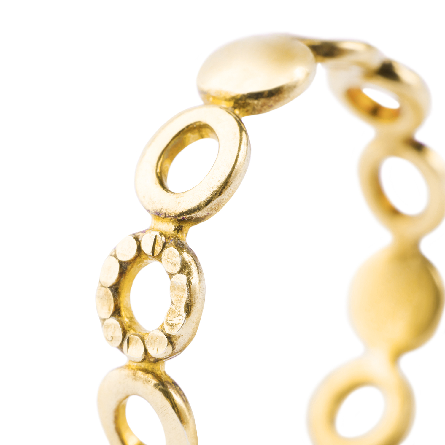 Anillo de Plata Esterlina 925 Círculos 40 Revestido en Oro 18kt 2