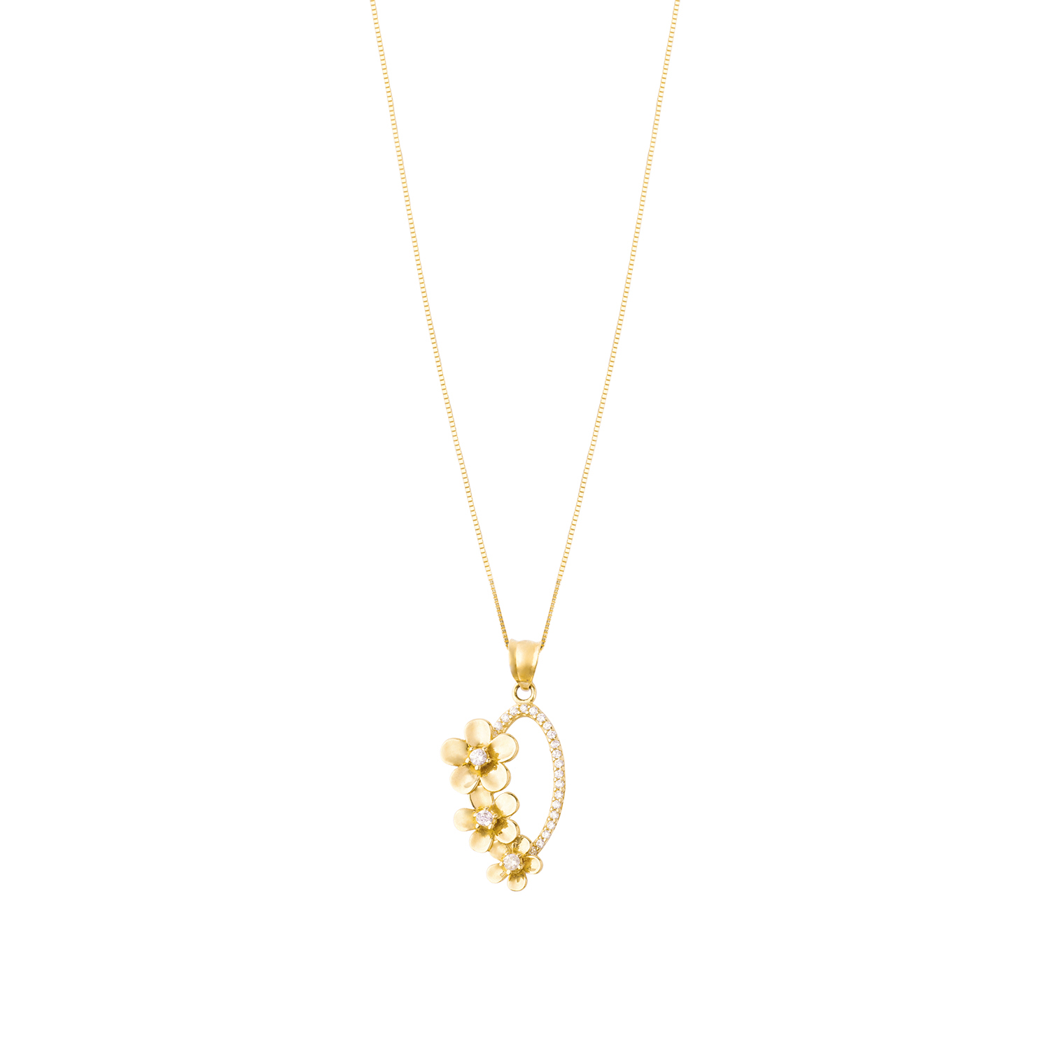 Colgante de Oro 18kt Trio de Flores 3