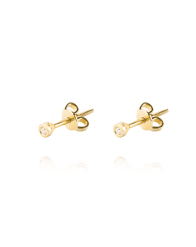 Aros de Oro 18kt con Diamantes Punto de Luz 4pts total SI/H