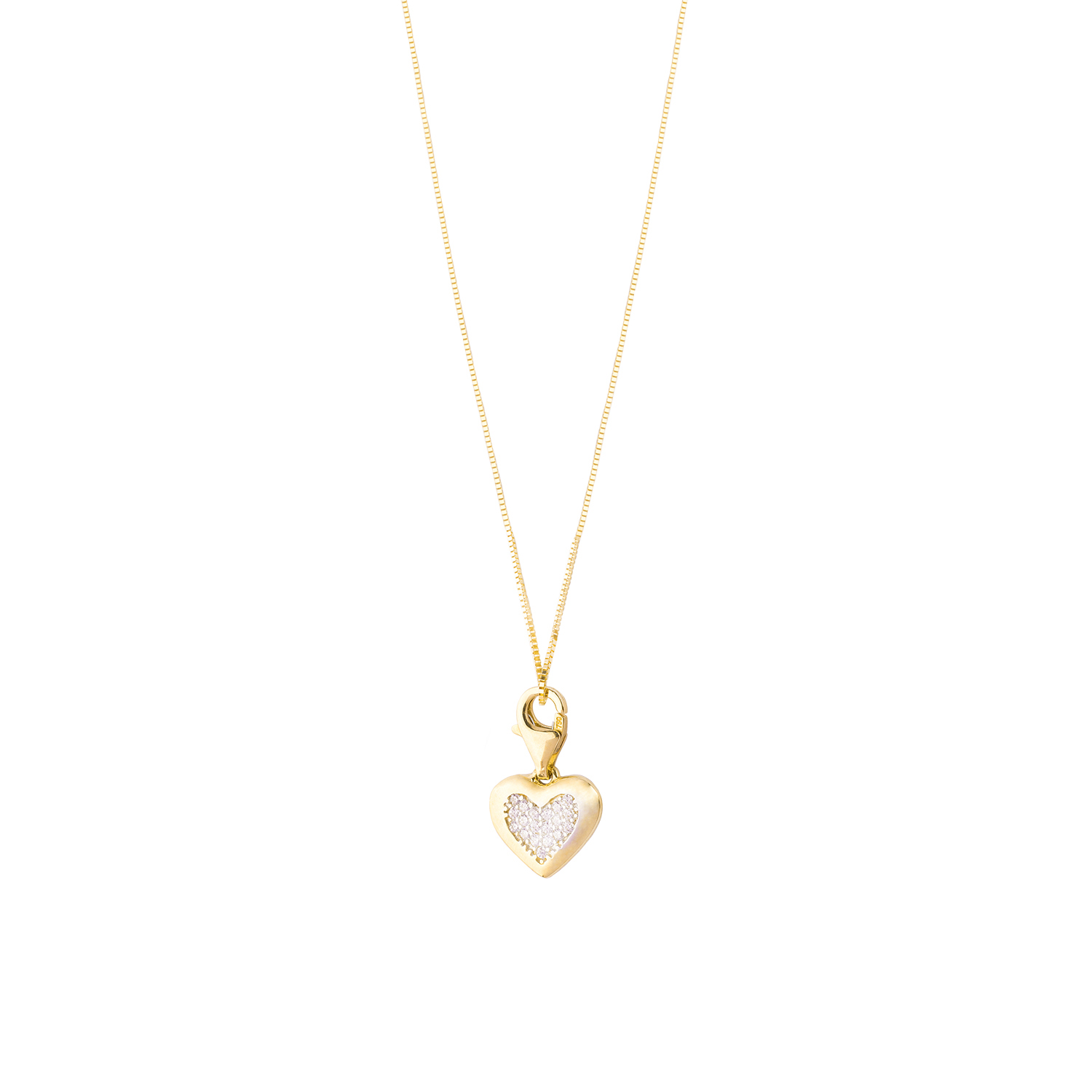 Pendiente de Oro 18kt Corazon Circon 3