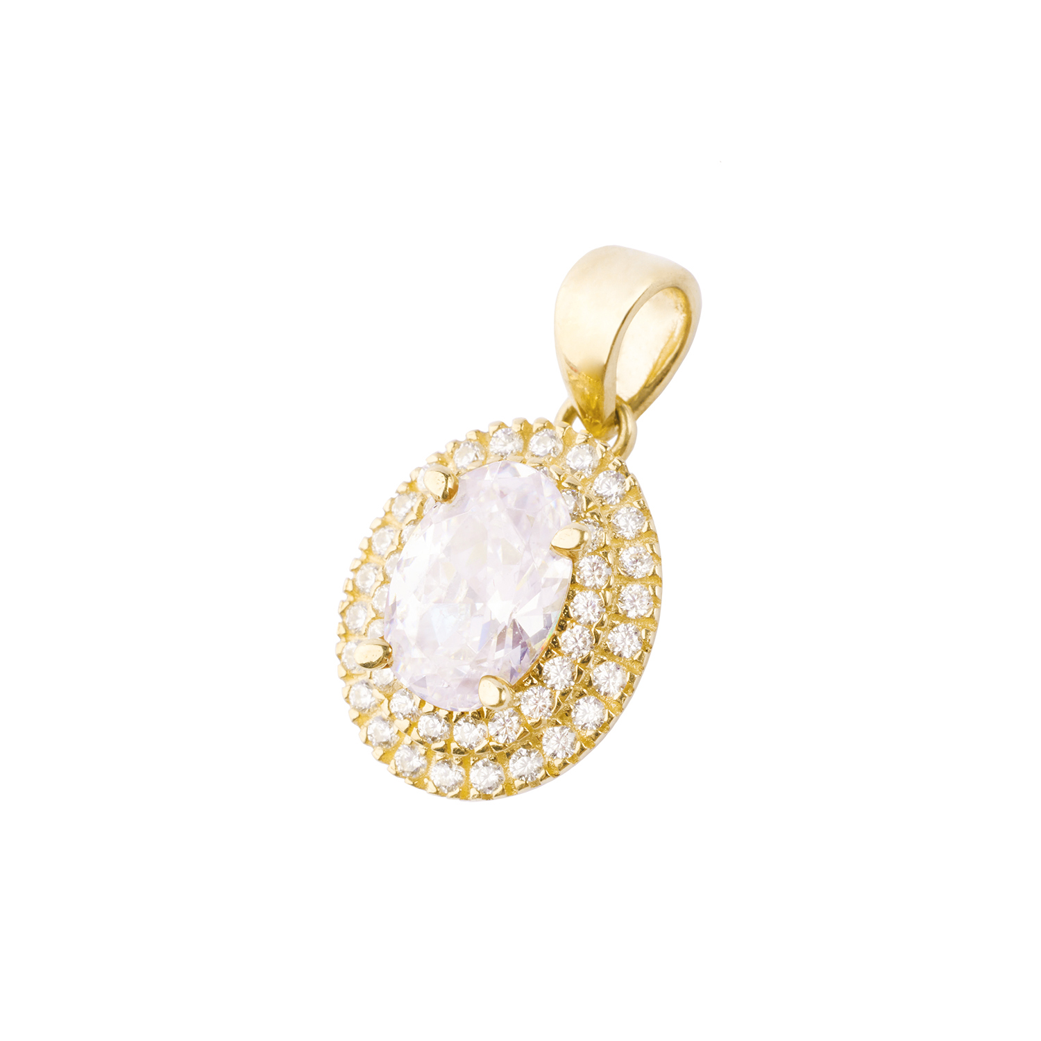 Colgante de Oro 18kt Ovalado Doble Riel 1
