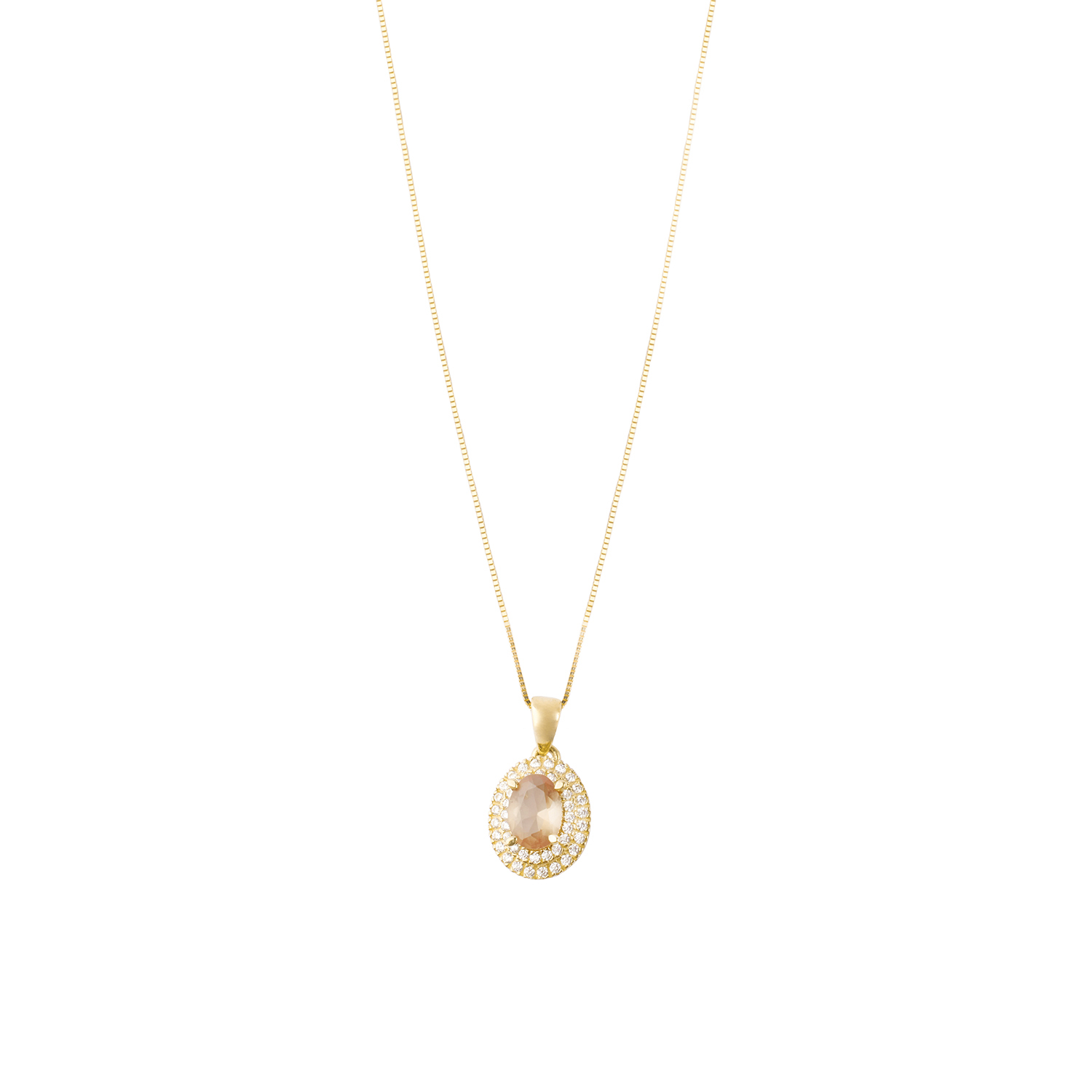 Colgante de Oro 18kt Topacio Ovalado 3