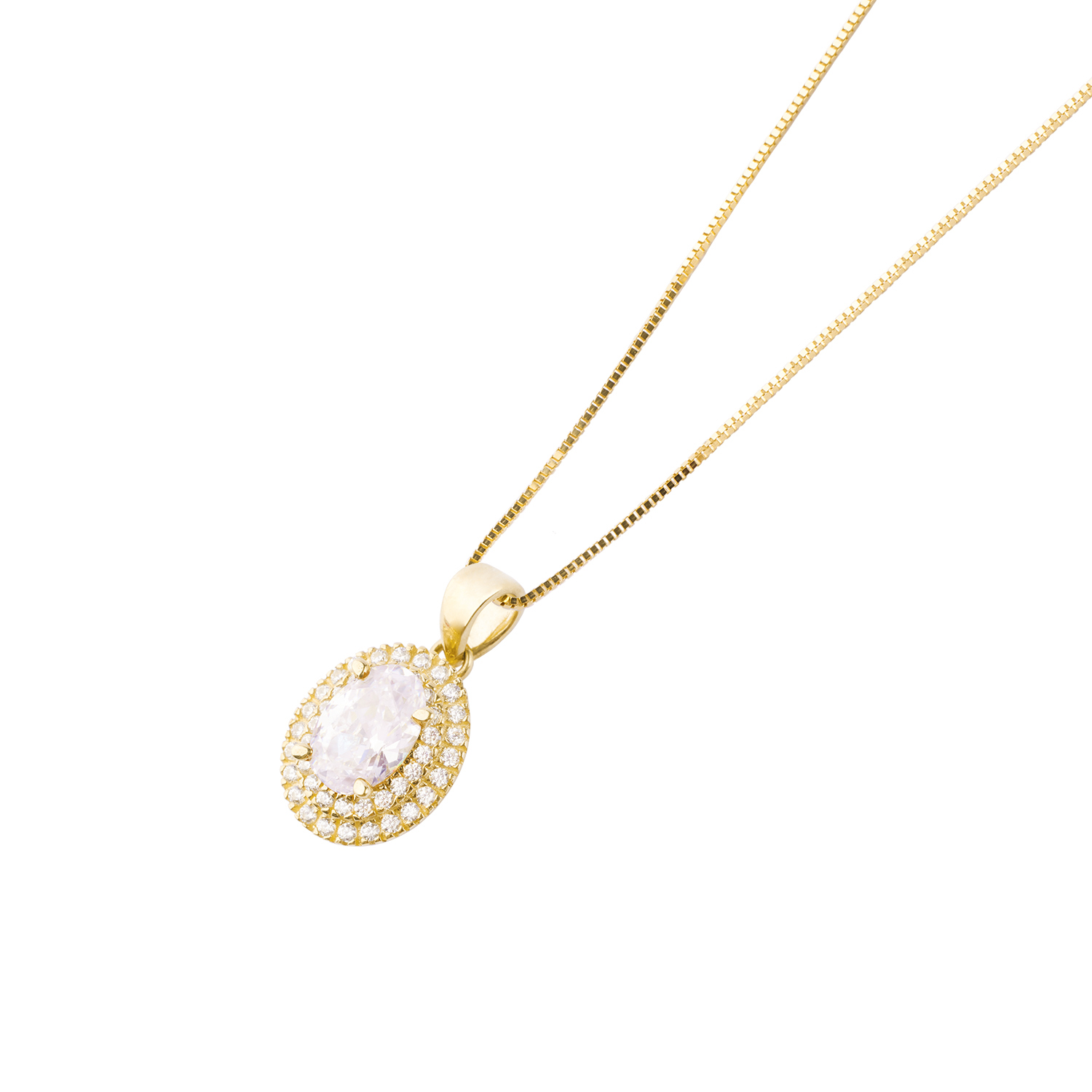 Colgante de Oro 18kt Ovalado Doble Riel 2