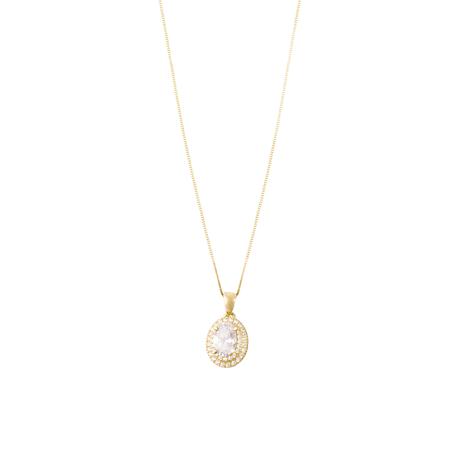 Colgante de Oro 18kt Ovalado Doble Riel 3