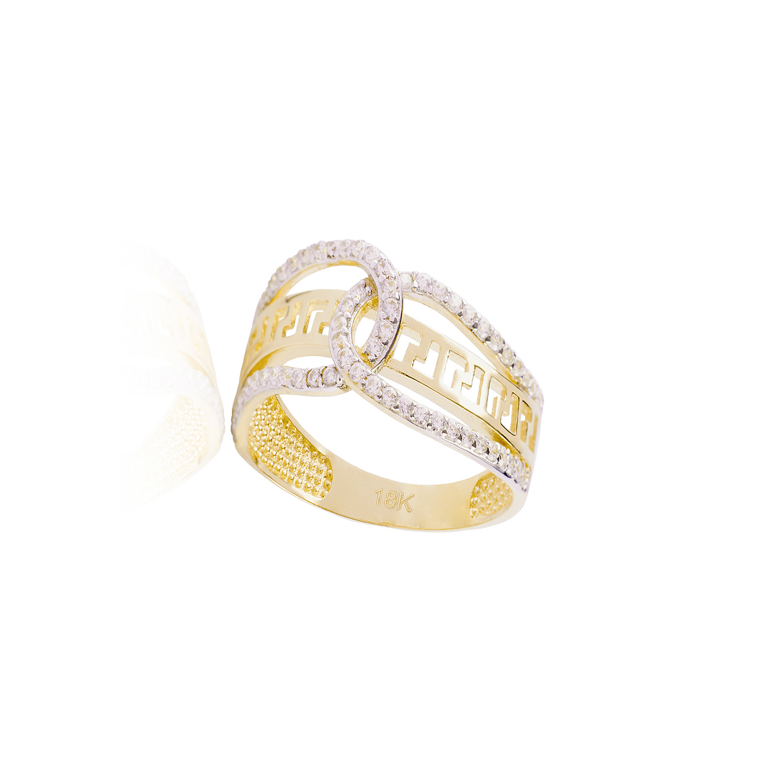 Anillo de oro 18kt Circón 1/2 Mex Cruzado 3