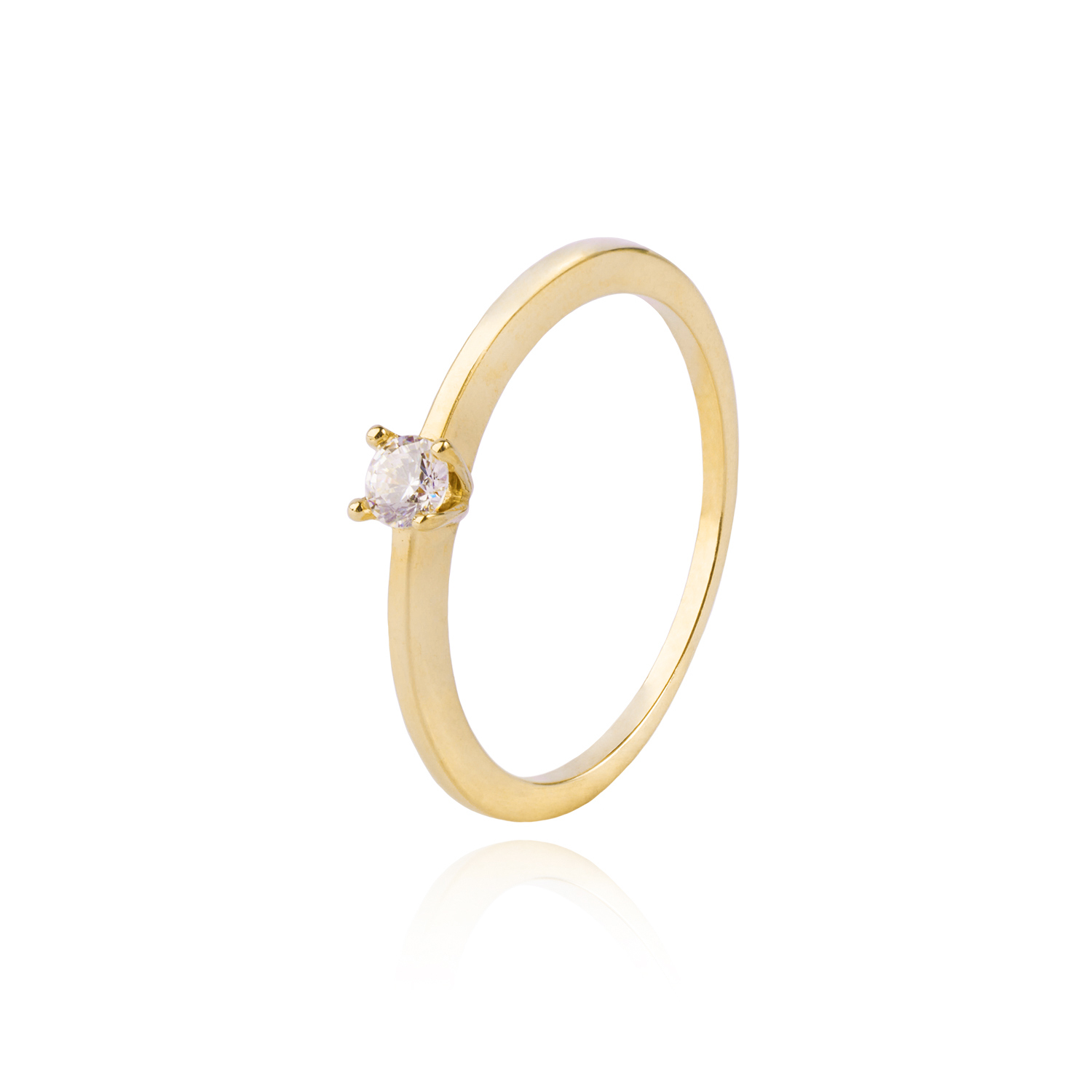 Anillo Compromiso de Oro 18Kt Solitario de 4mm 2
