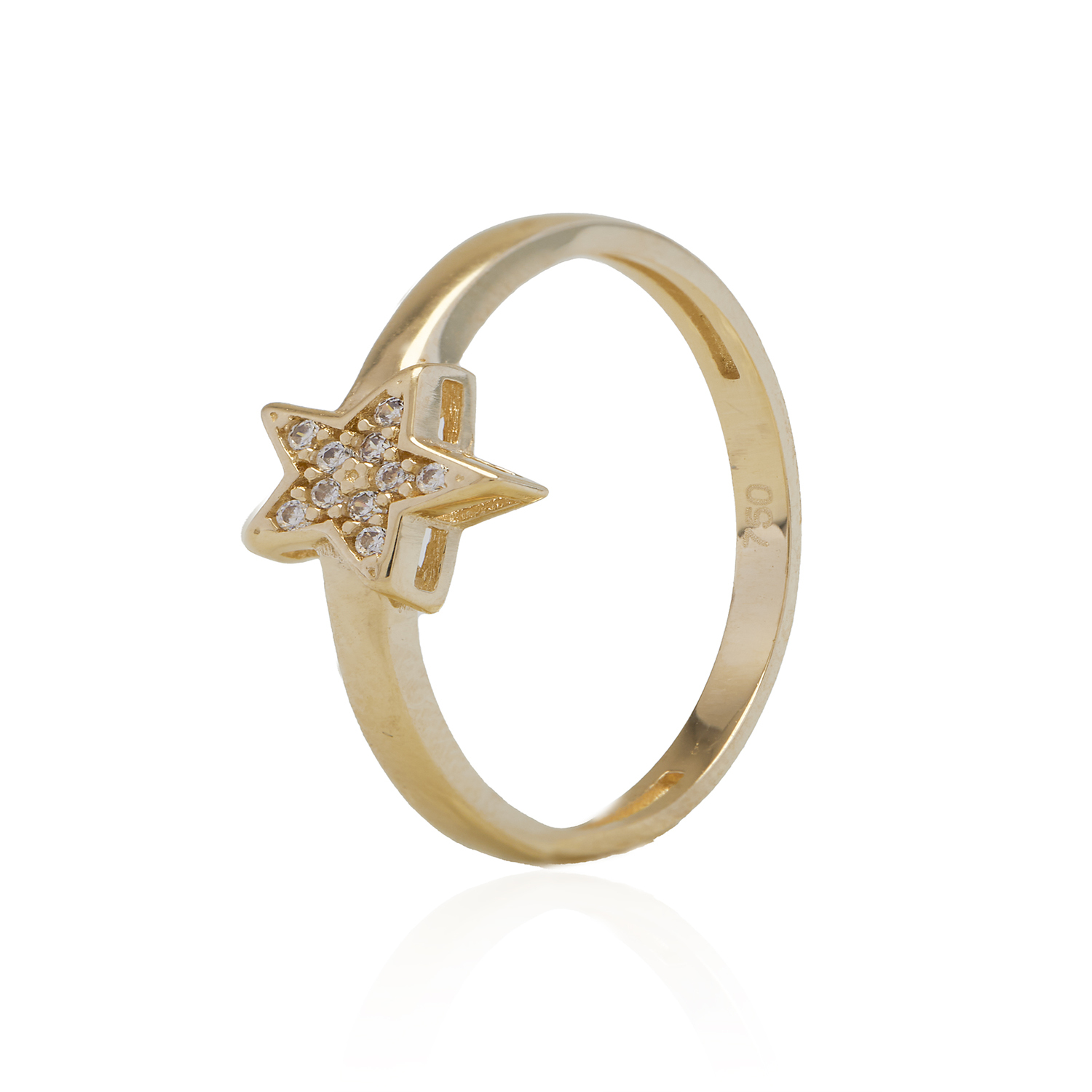 Anillo de Oro 18kt Estrella Circon 3