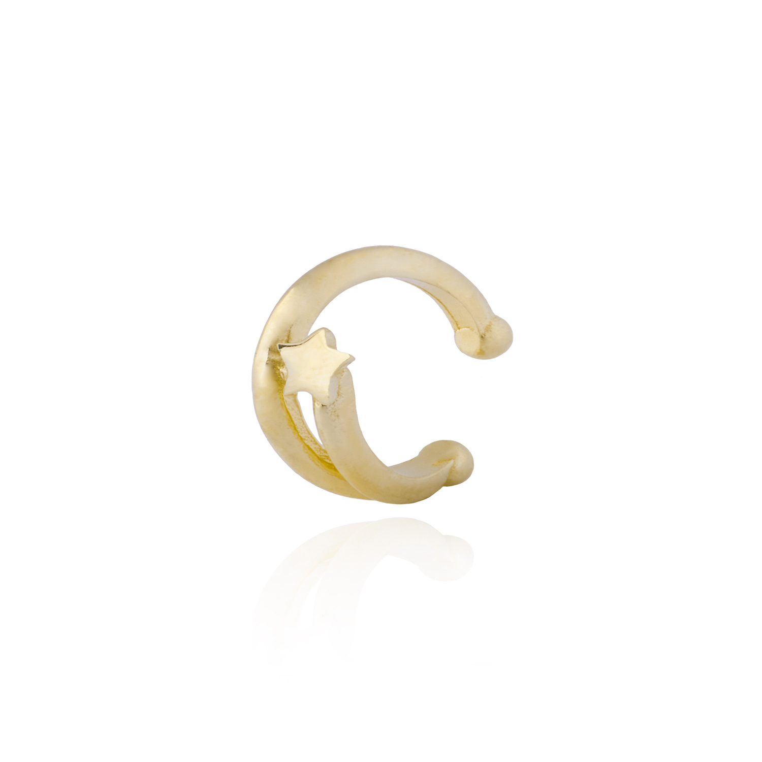 Aro Piercing Plata Revestida en Oro 18kt Estrella 3