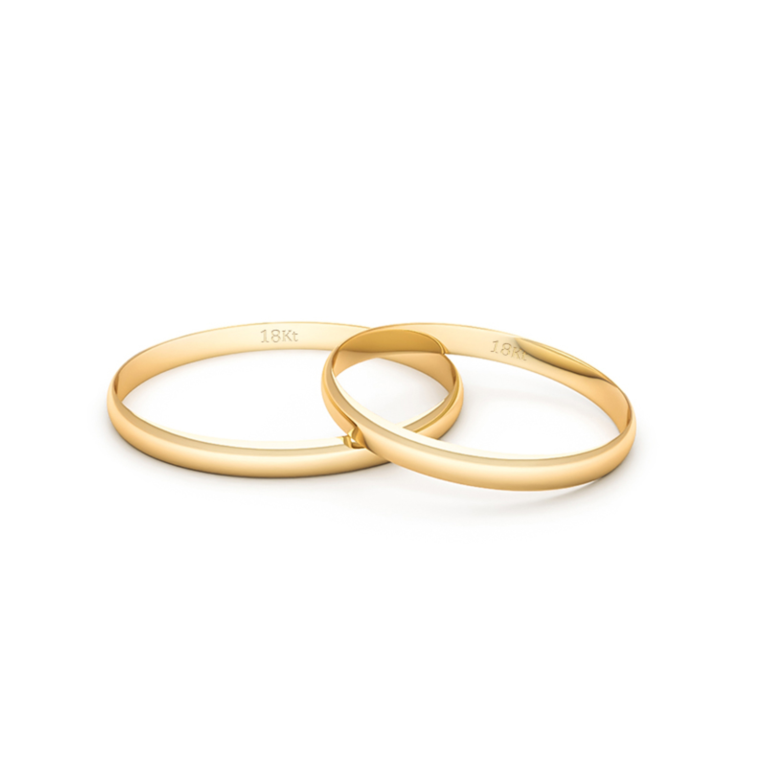 Par Argollas Matrimonio de Oro Amarillo 18kt de 2,0mm Verona 2