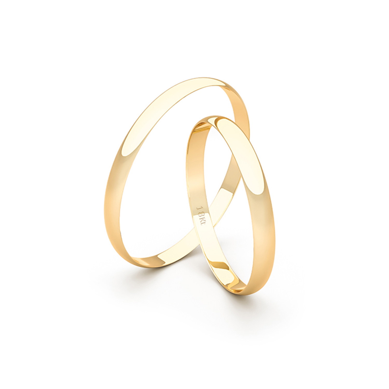 Par Argollas Matrimonio de Oro Amarillo 18kt de 2,0mm Verona 3