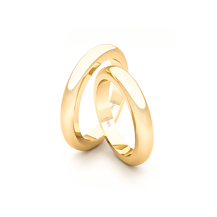 Par Argollas Matrimonio de Oro 18kt Modelo Ingles PADUA 3,0mm Oro Amarillo 2