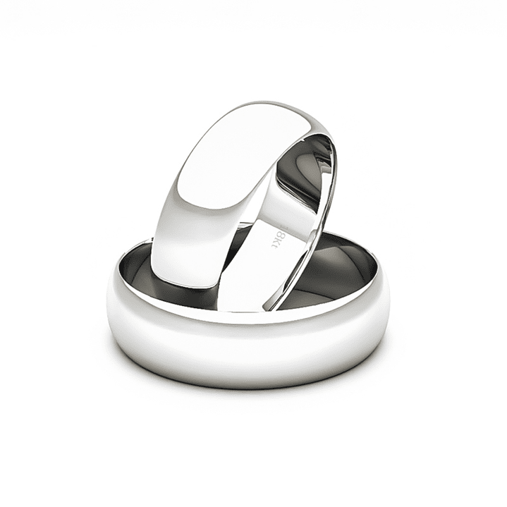 Par Argollas Matrimonio de Oro Blanco 18kt Argos de 5,0mm 1