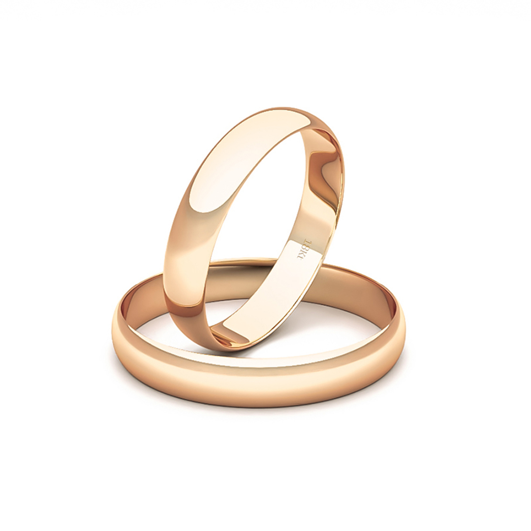 Par Argollas Matrimonio de Oro Miel 18kt Bari de 3,0mm 1