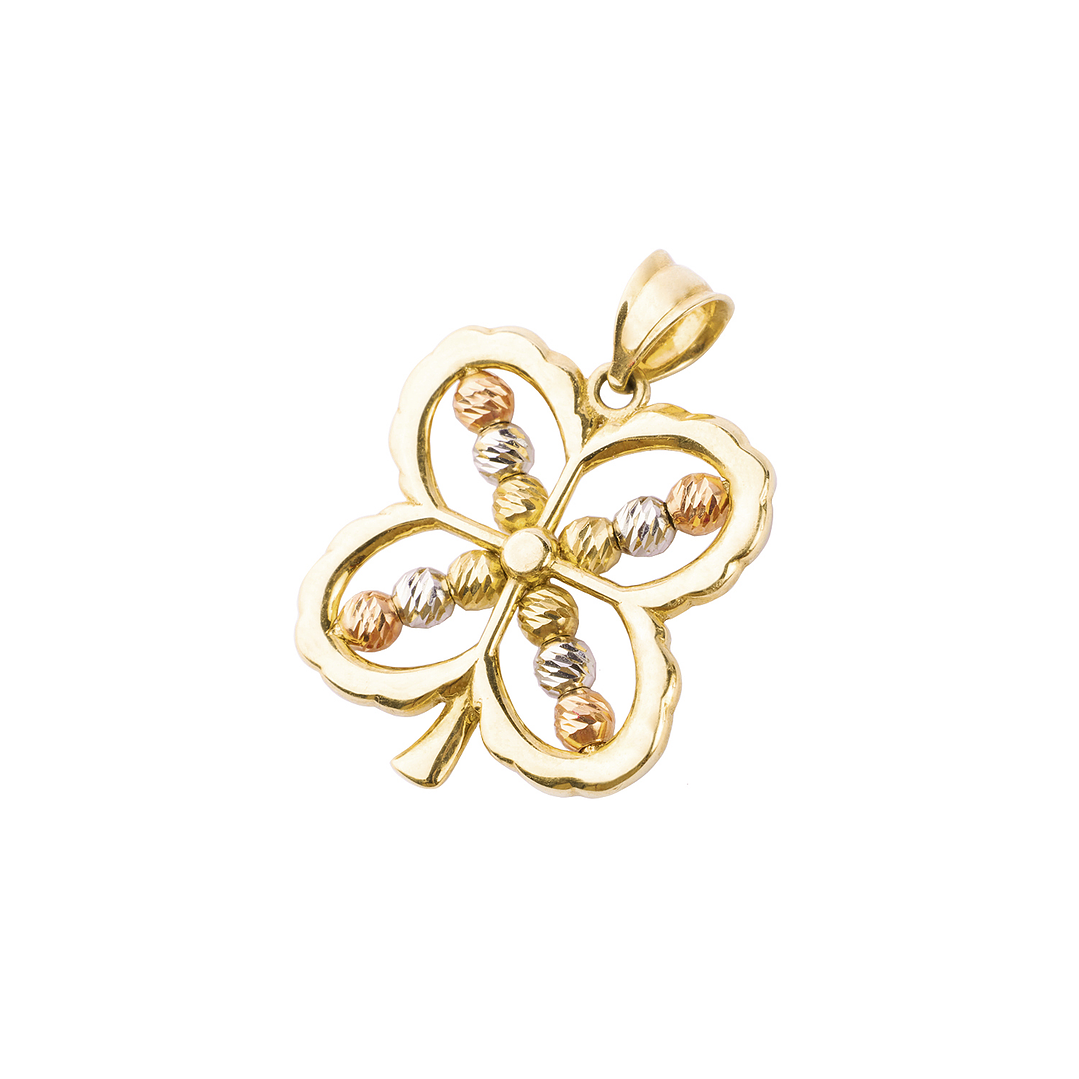 Colgante de Oro 18kt Cuatro Petalos Flor 1