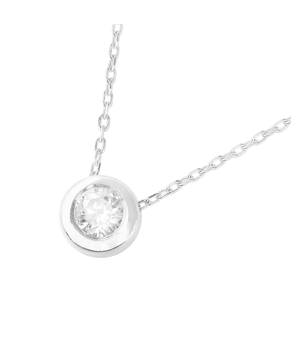 Collar de Oro Blanco 18kt con Diamantes de Punto de Luz 12 Pts Corte Brillante SI/H