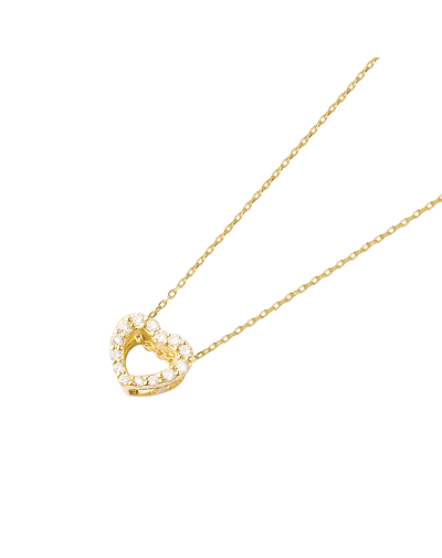 Collar de Oro 18kt con Diamantes de Corazon 7 Pts Totales SI/H Corte Brillante