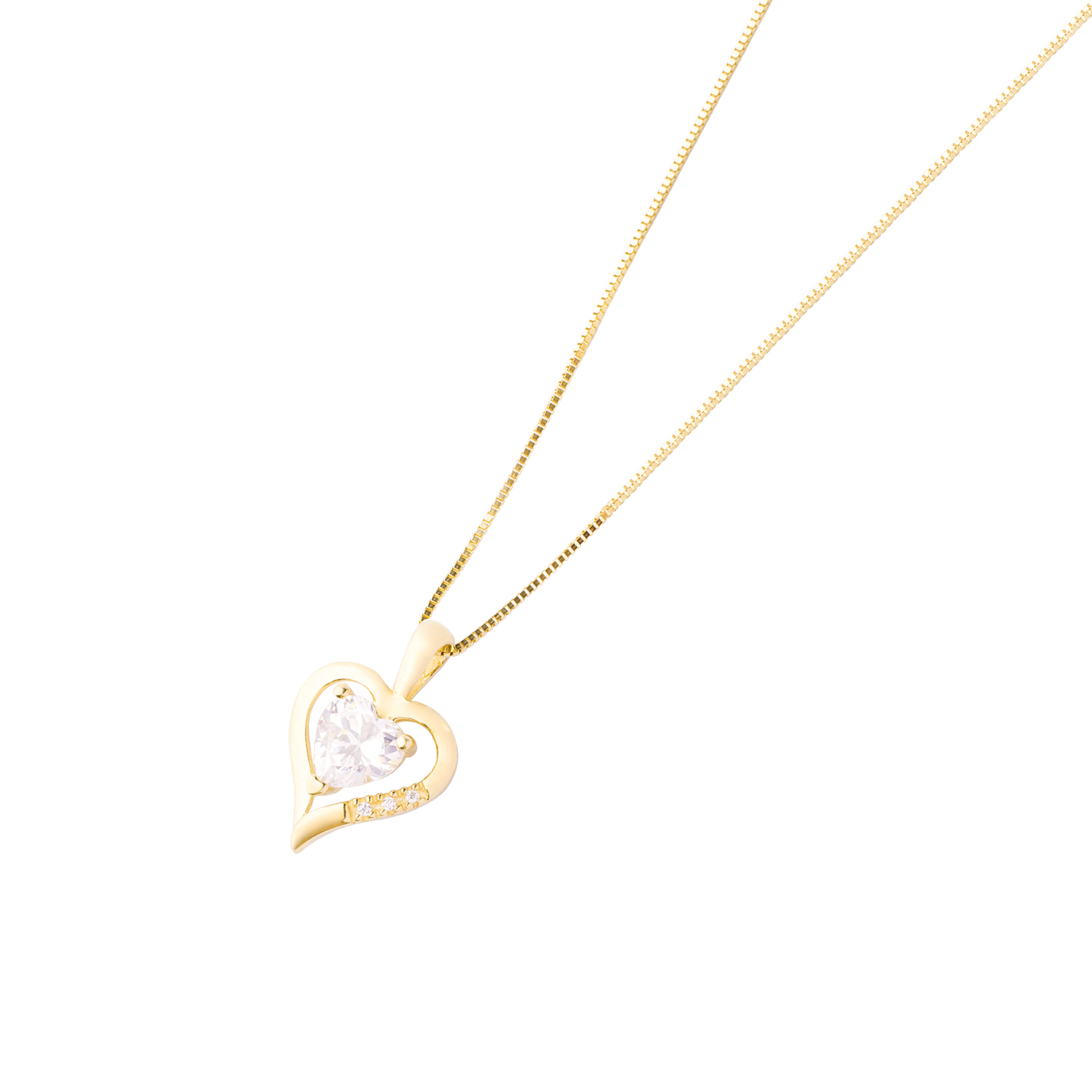 Colgante de Oro 18kt Corazon Triple Circon 2