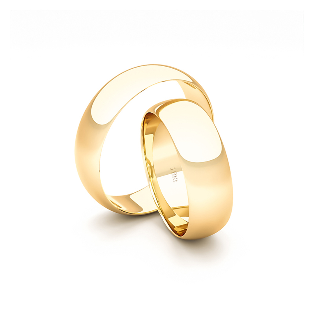 Par Argollas Matrimonio de Oro Amarillo 18kt Argos de 5,0mm 2