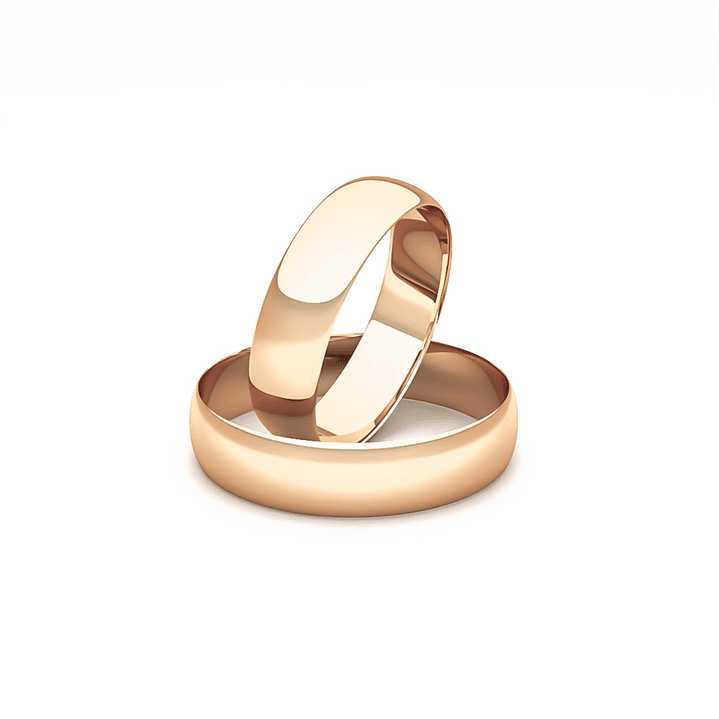 Par Argollas Matrimonio de Oro Miel 18kt Vicenza de 4,0mm 1
