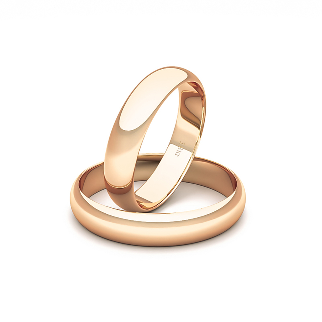 Par Argollas Matrimonio de Oro Miel 18kt Venecia de 3,5mm 1