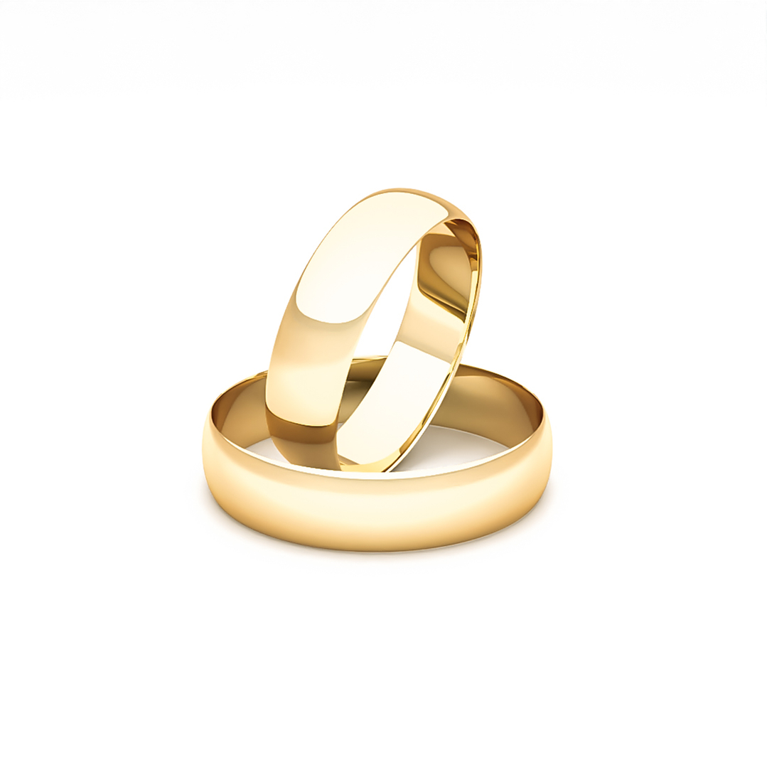 Par Argollas Matrimonio de Oro Amarillo 18kt Vicenza de 4,0mm 1