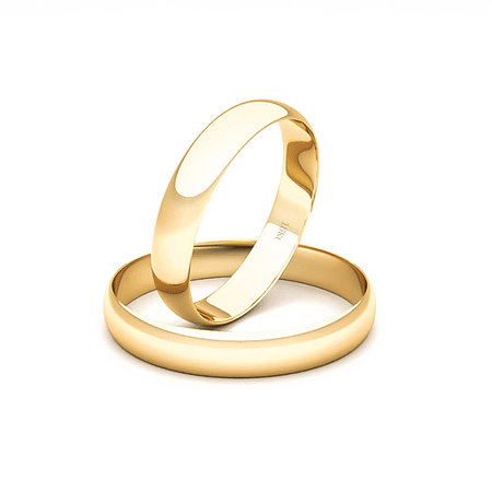 Par de Argollas de Oro 18kt Modelo Ingles BARI de 3,0mm Oro Amarillo