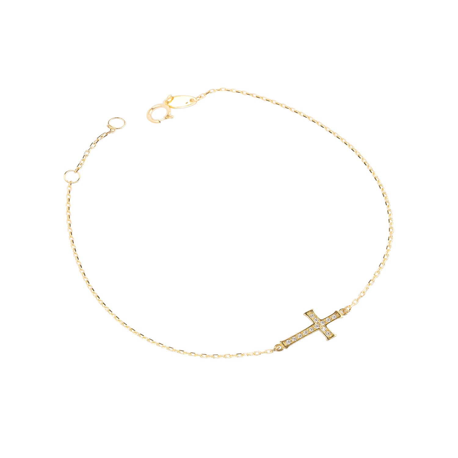 Pulsera de Oro 18kt Cruz Circon 3