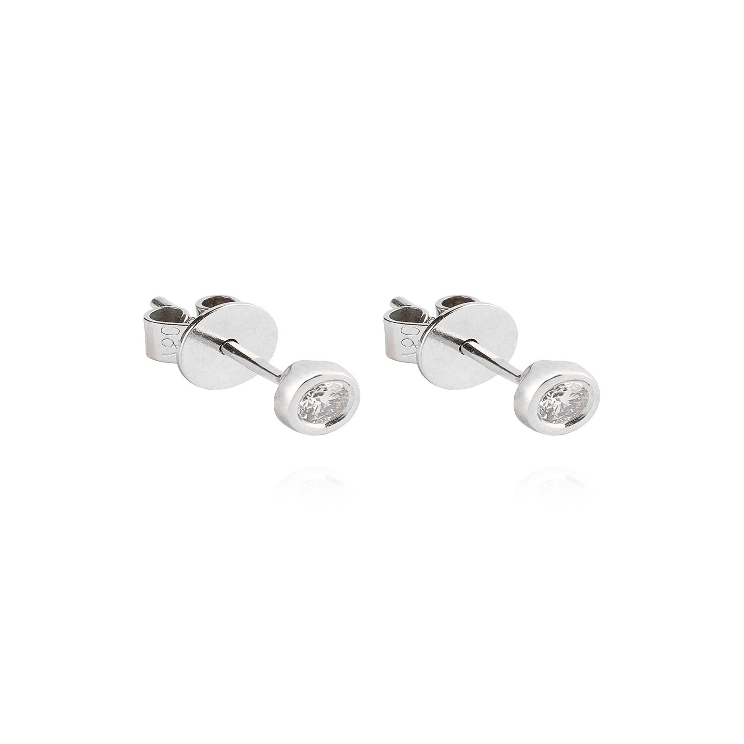 Aros Oro Blanco 18kt Diamantes Punto de Luz 12pts  SI/H 3