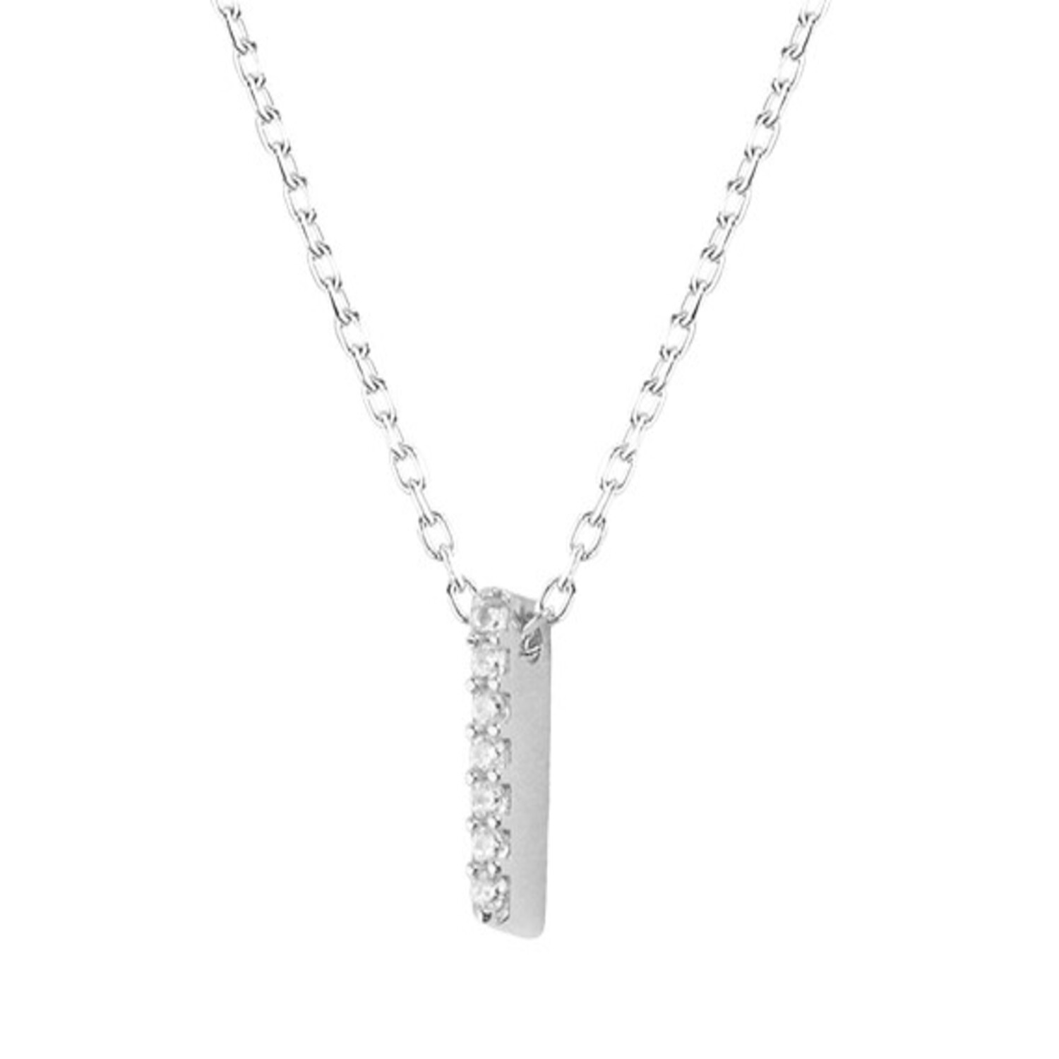 Collar de Plata Esterlina 925 Letra I Circon 2