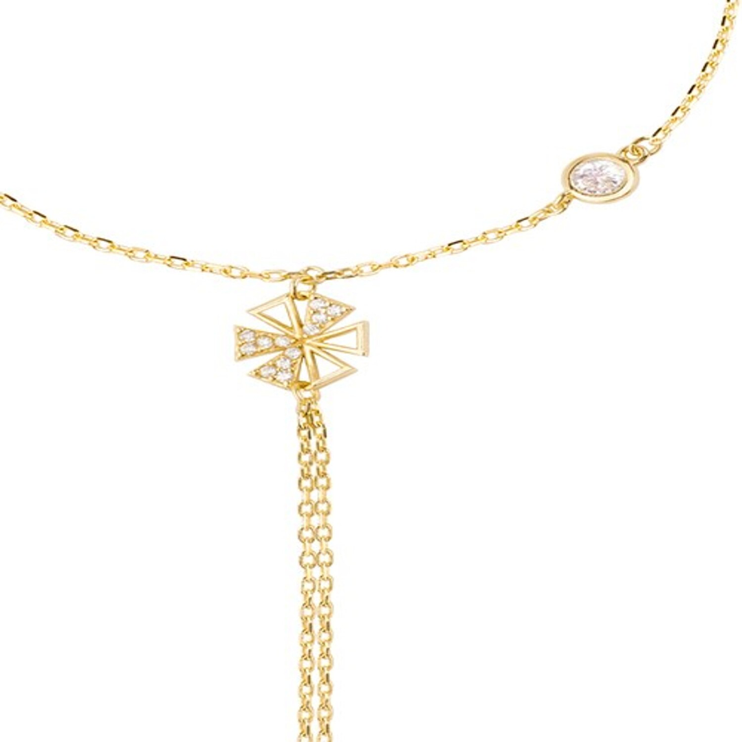 Pulsera Plata Esterlina 925 Anillo Trébol Revestido en Oro 18kt 3