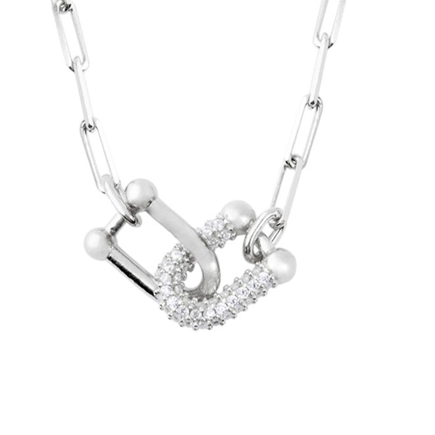 Collar de Plata Esterlina 925 Circon Entrelazado 2