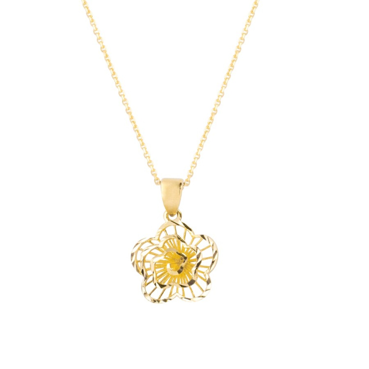 Colgante de Oro 18kt Flor Remolino 3