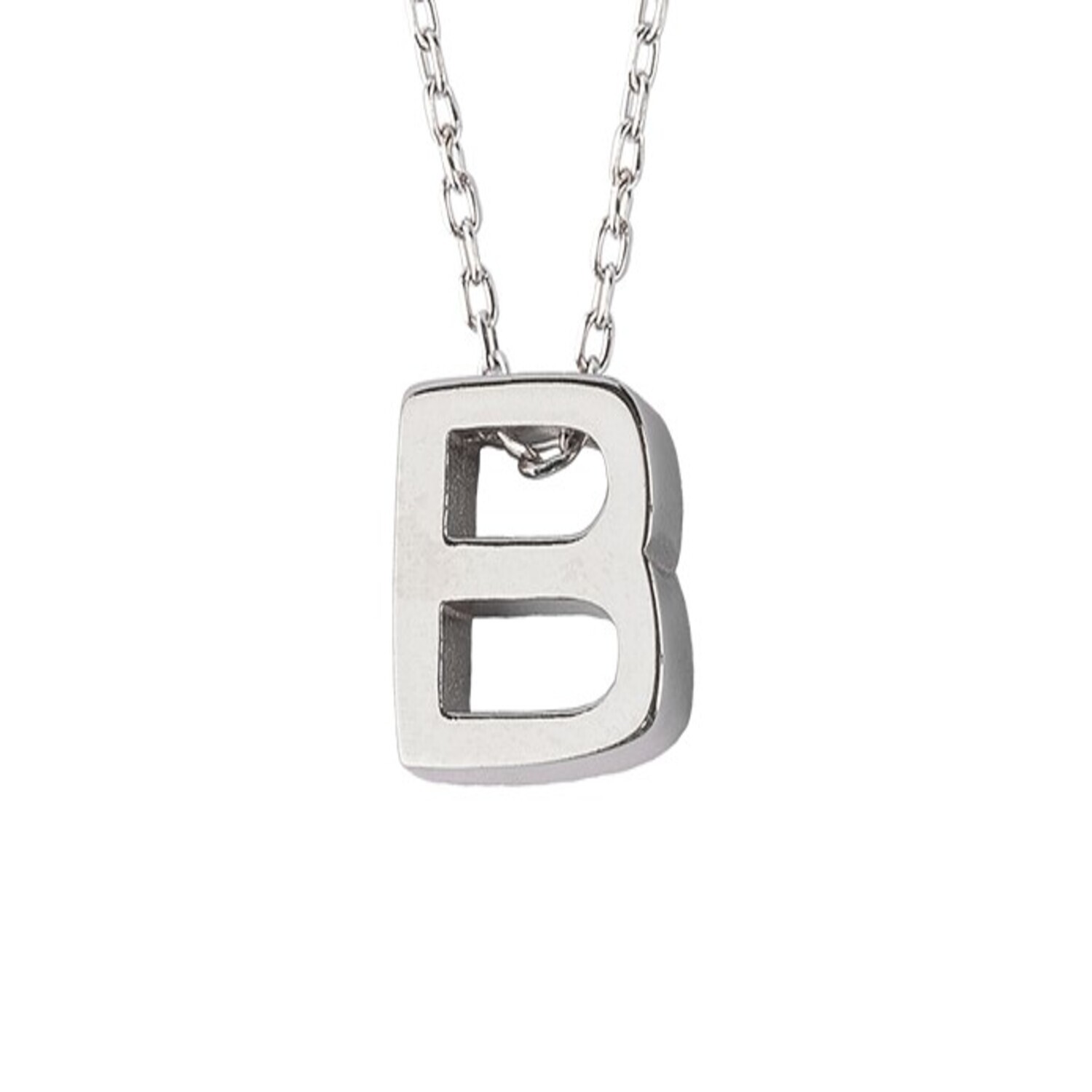 Collar de Plata Esterlina 925 Letra B 2