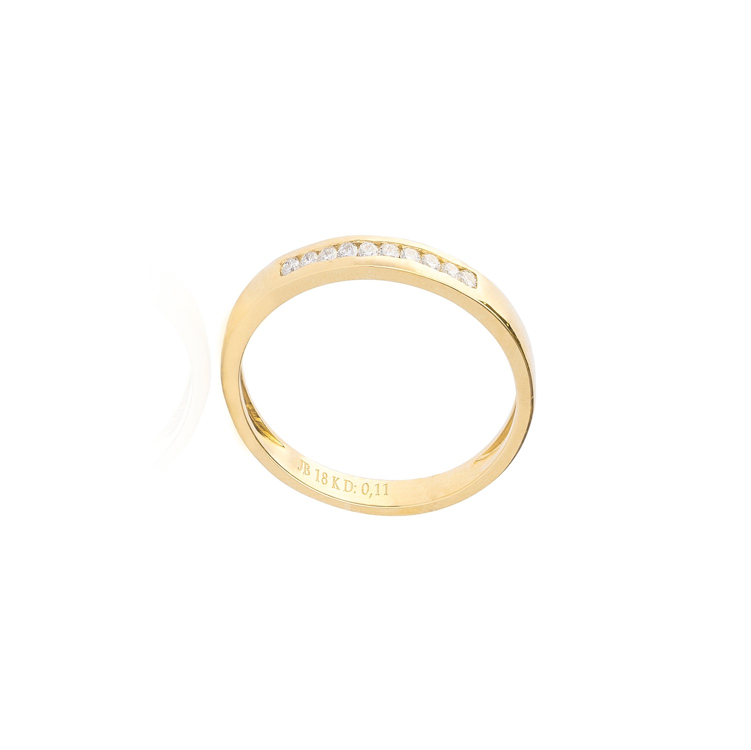 Anillo de Oro 18kt con Diamantes de 11 Pts Corte Brillante SI/H 3
