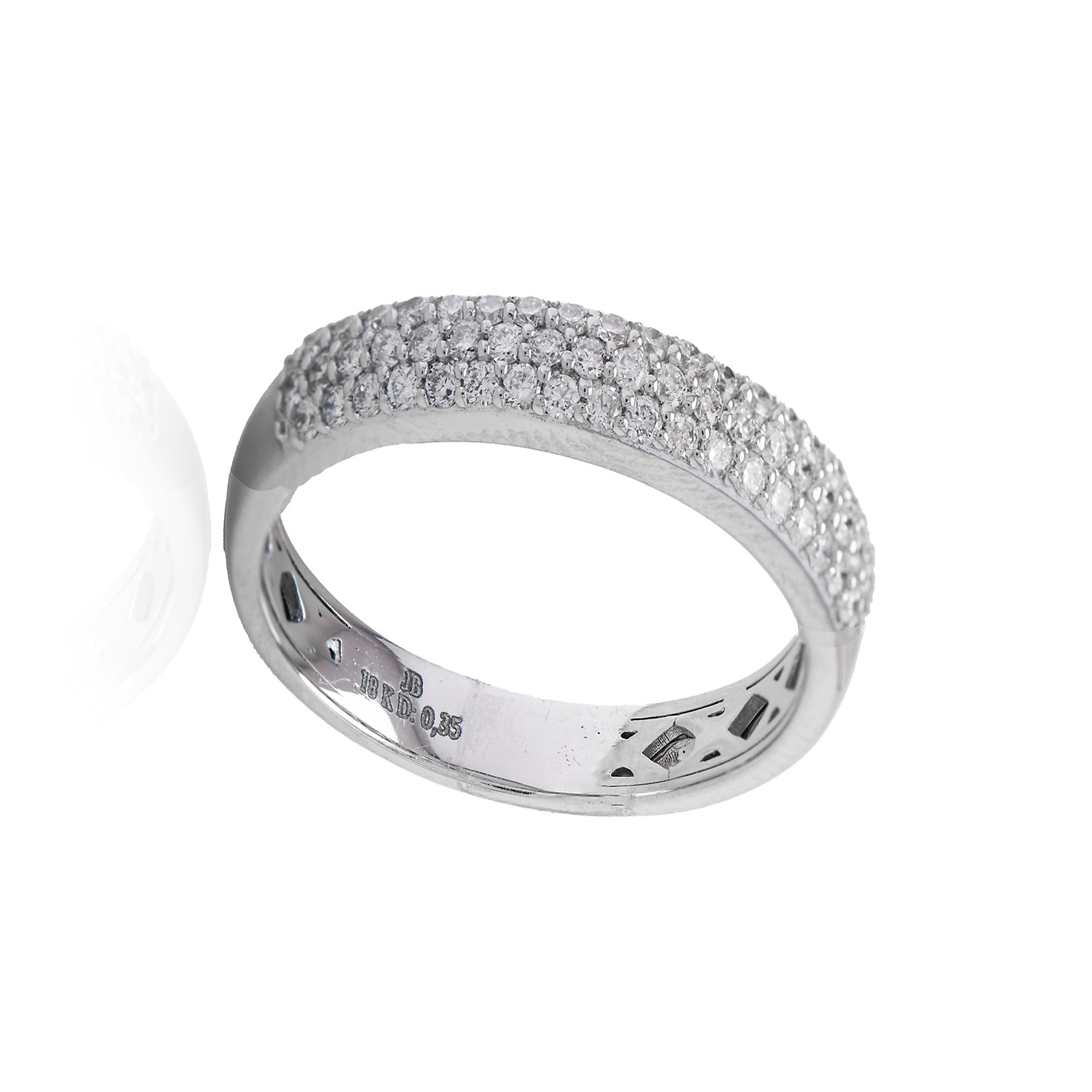 Anillo de Oro Blanco 18kt con Diamantes de 35 Pts Corte Brillante SI/H Bold 2