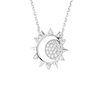 Collar de Plata Esterlina 925 Sol Luna Circon