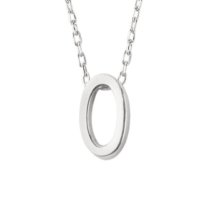 Collar de Plata Esterlina 925 Letra O Lisa 2
