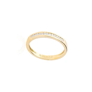 Anillo de Oro 18kt con Diamantes de 10 Pts Riel Corte Brillante SI/H
