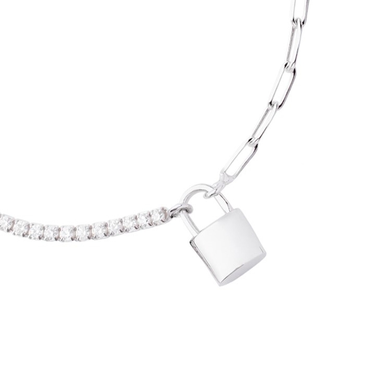 Pulsera de Plata Esterlina 925 Pulsera Tobillera Candado 2