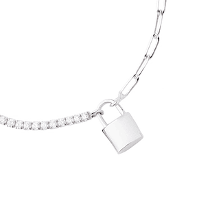 Pulsera de Plata Esterlina 925 Pulsera Tobillera Candado