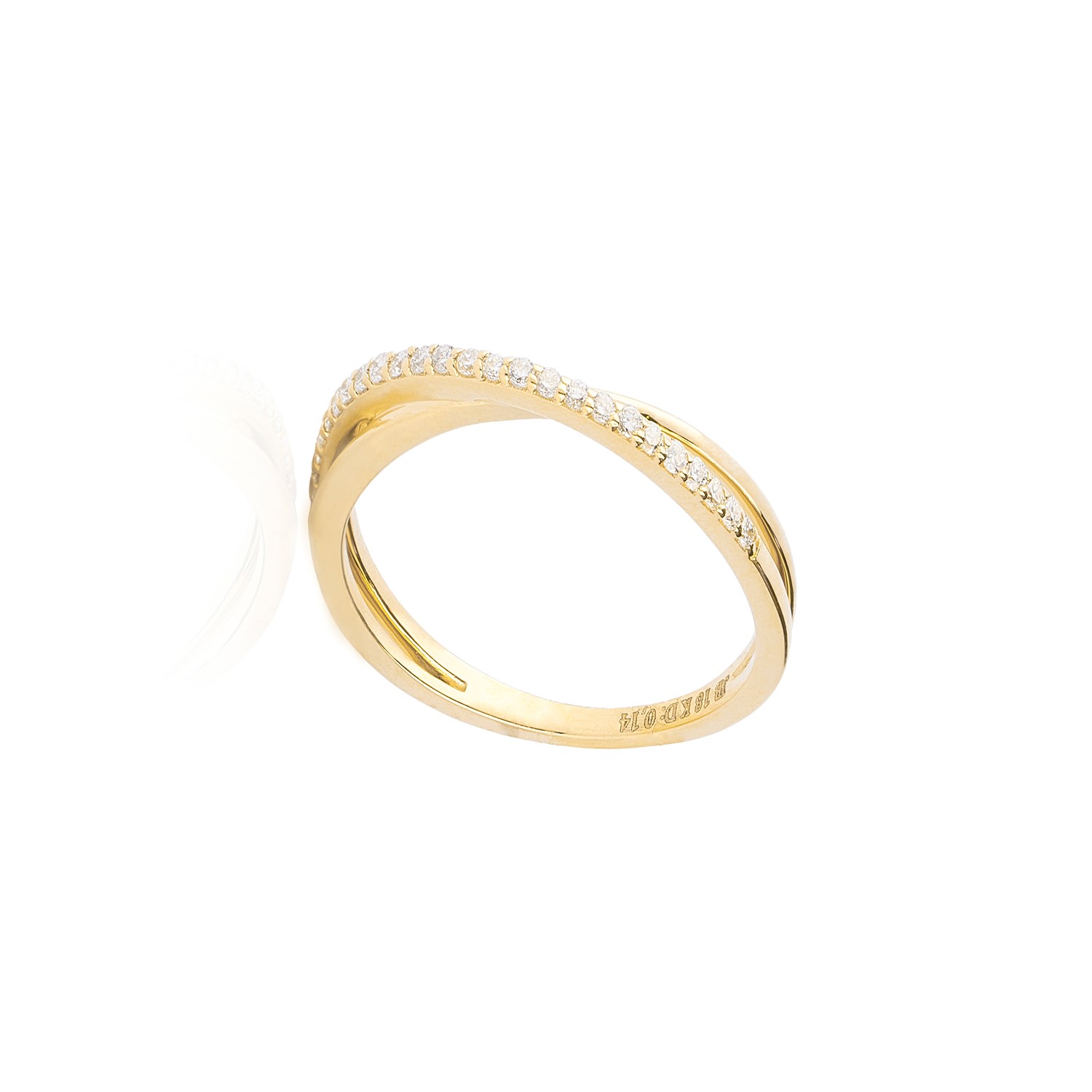 Anillo Oro Amarillo 18kt Diamantes Entrelazados 14 Pts  SI/H 3