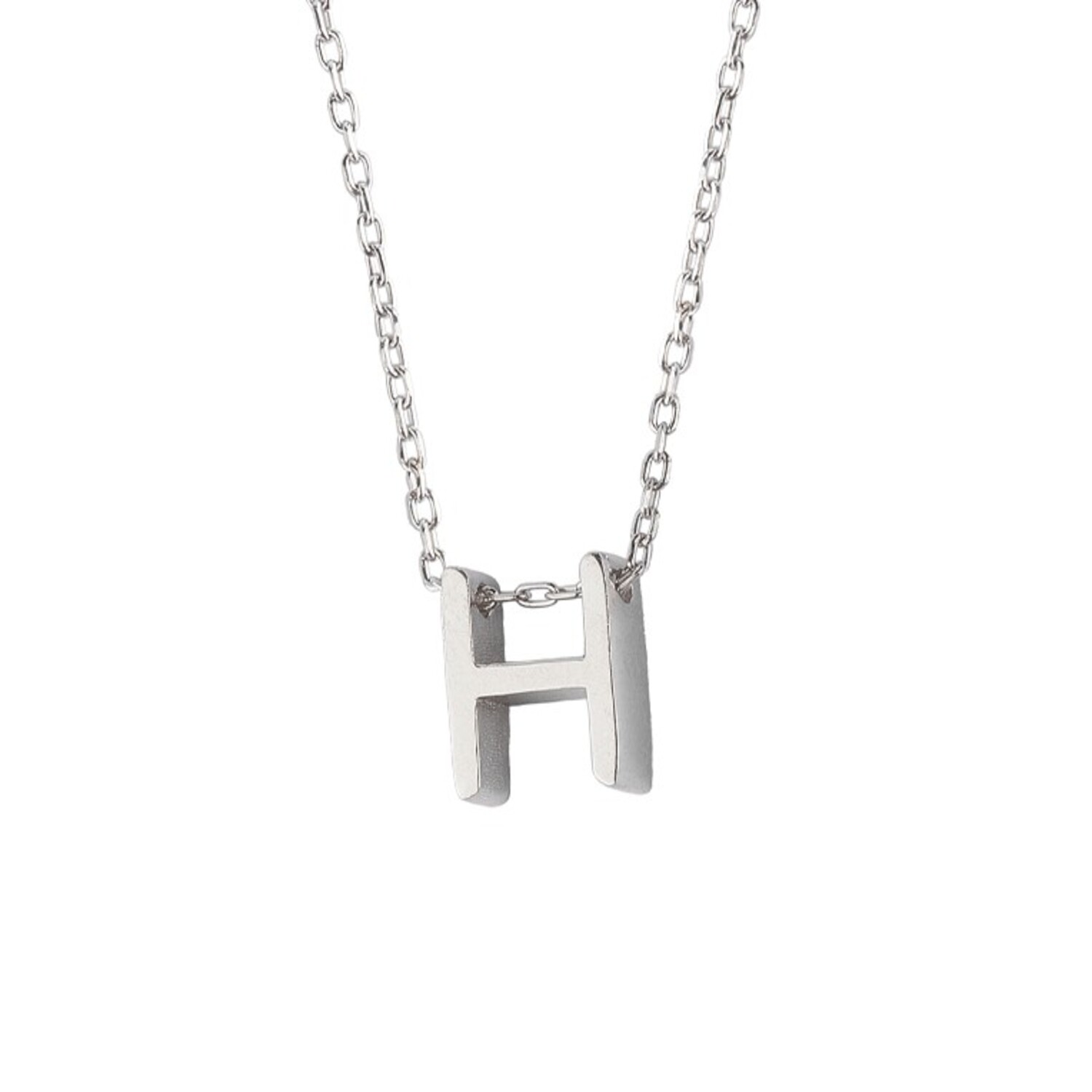 Collar de Plata Esterlina 925 Letra H 2
